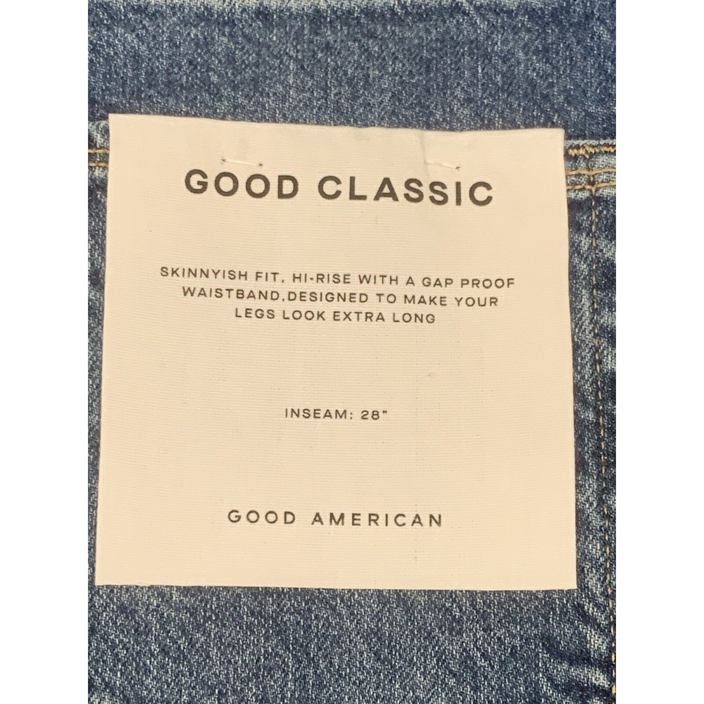 NWT Good American Good Classic Skinnyish Fit Hi Rise Women's Blue Jeans 2/26 - Picture 7 of 13